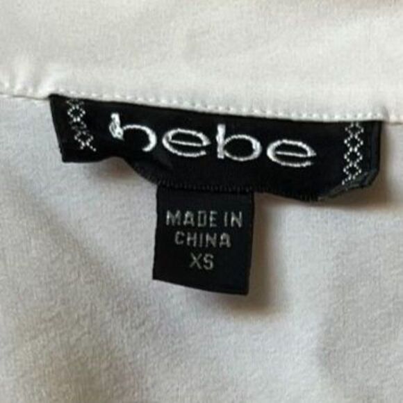 Y2K Bebe Cream Silk Lace Blouse - Picture 6 of 6